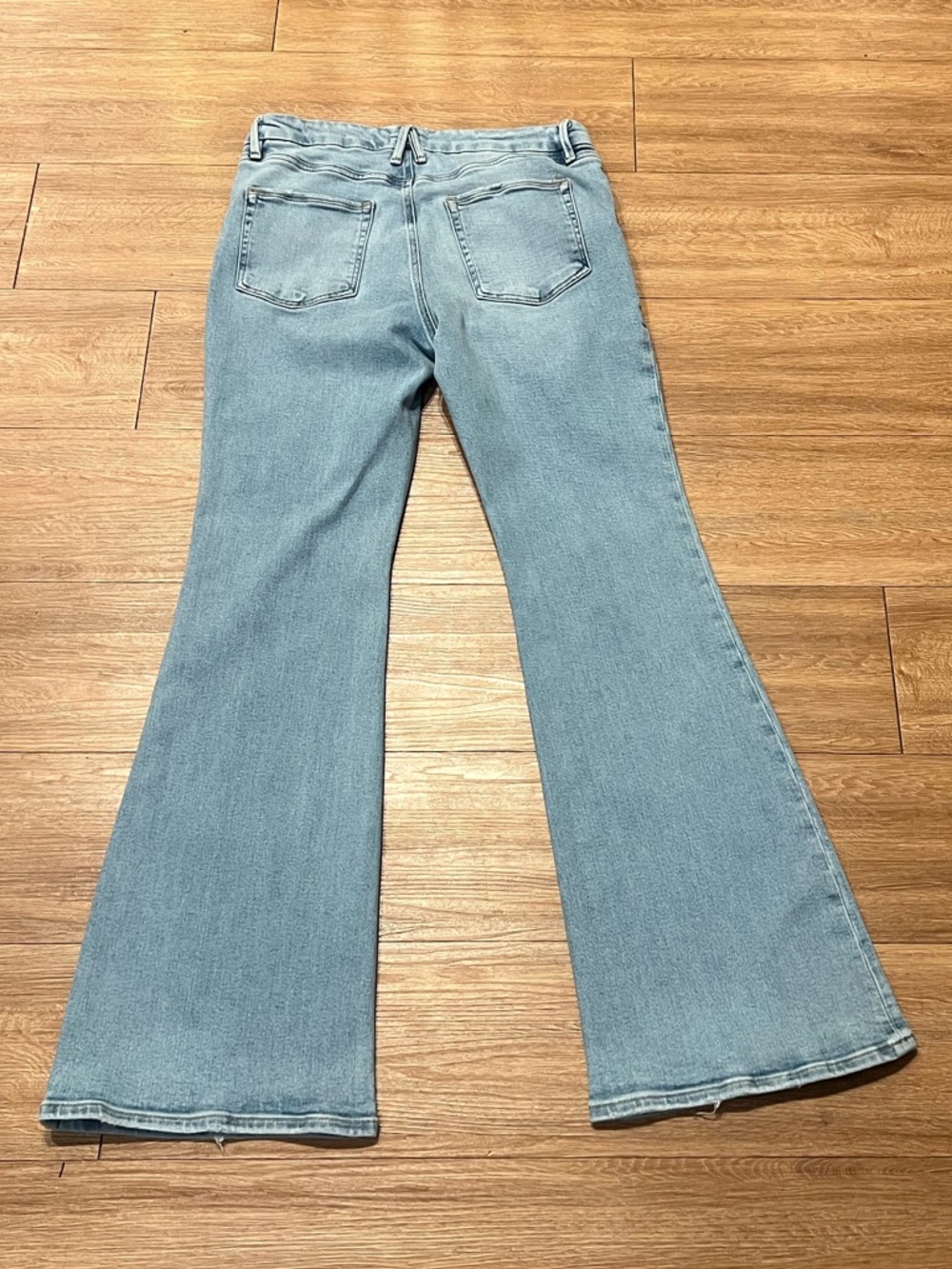 Good American Light Blue High-Rise Flare Jeans - Picture 9 of 9